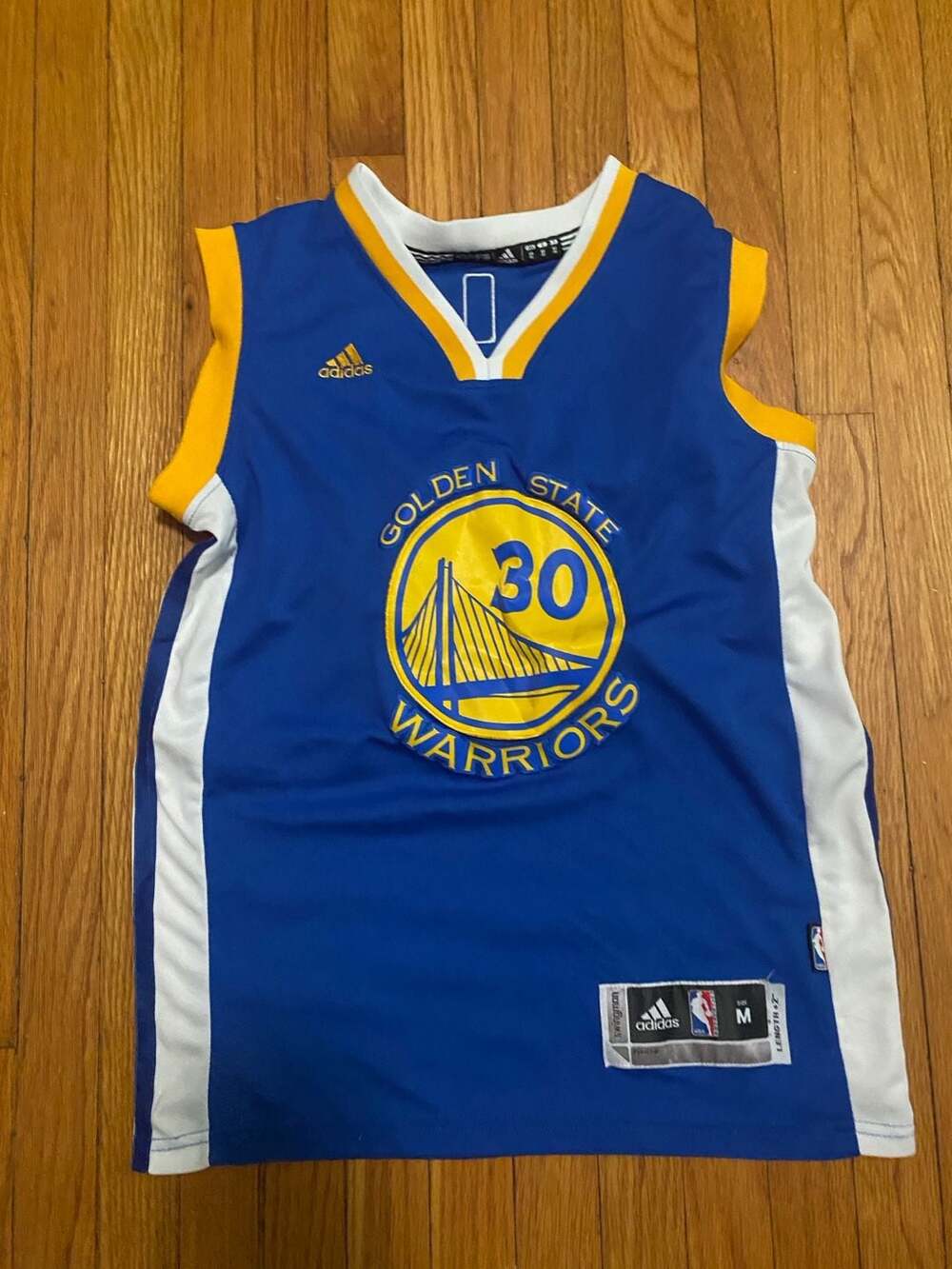 Adidas Stephen Curry Golden State Warriors Jersey Size M Blue NBA